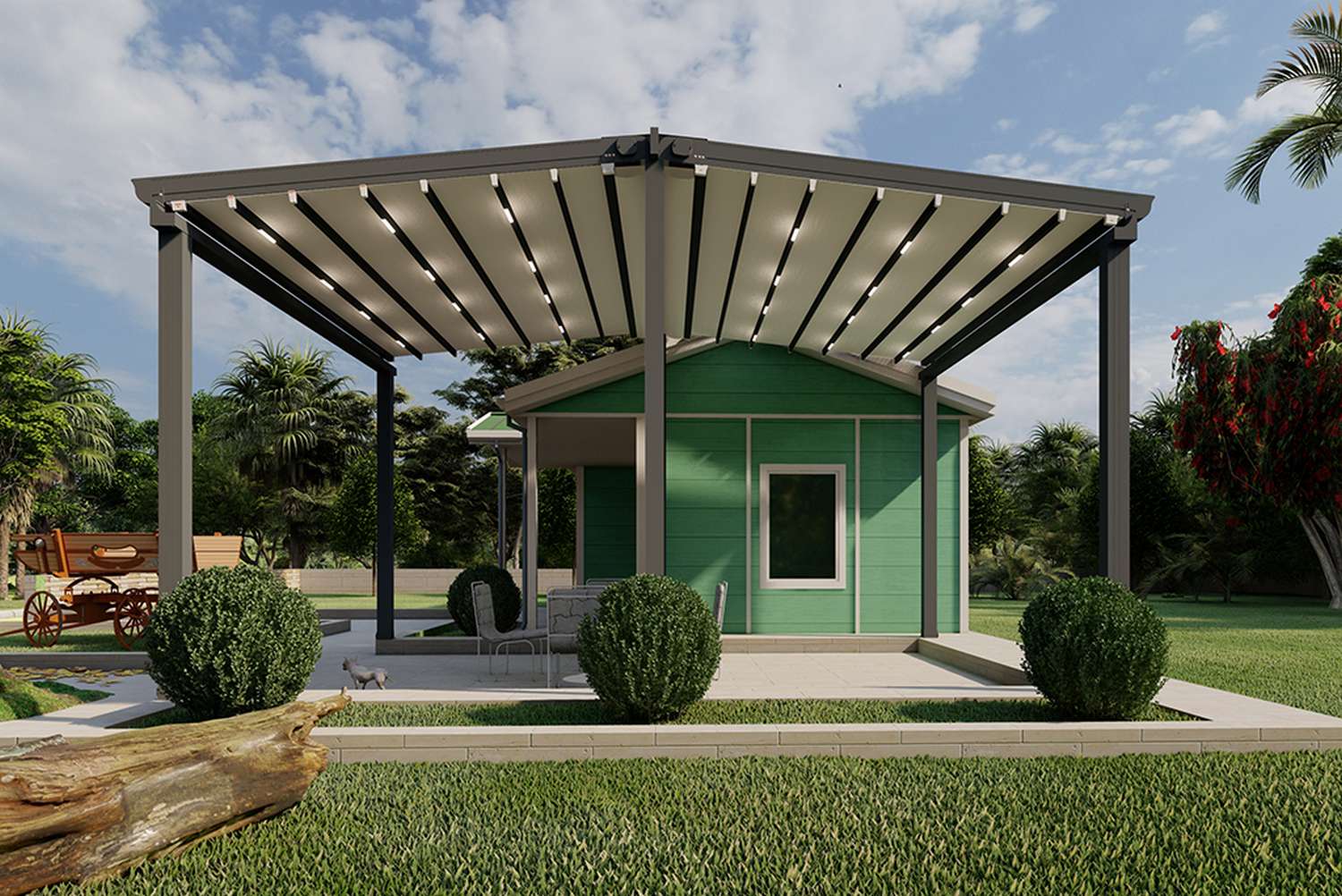 Çift Açılır Askılı Pergola Sistemleri